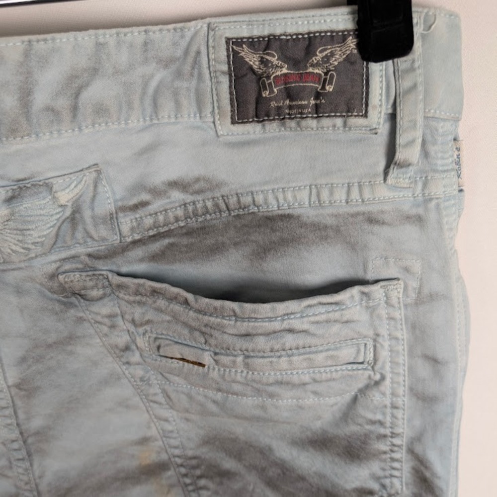 Robin's Jean Motard Moto 36x33 Light Blue Denim #SP5475 Made in U.S.A. EUC - Picture 6 of 10